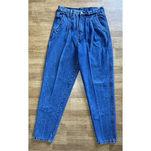 Vintage BILL BLASS High Rise Pleated Tapered Jeans Women's Retro Y2k Sz 12 28x29